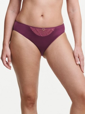 Purple Chantelle Graphic Support Women Bikini Bottoms | UIJ5860HU