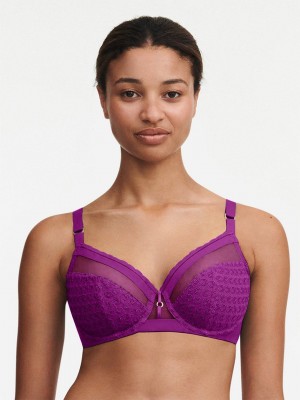 Purple Chantelle Monogram Plunge Women Unlined Bra | HQC3665EA