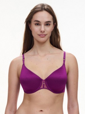 Purple Chantelle Monogram Smooth Lightweight Women T-Shirt Bra | BJK8649GB