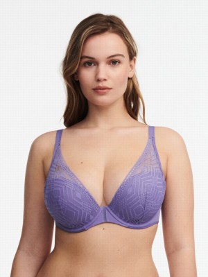 Purple Chantelle Ondine Plunge Women T-Shirt Bra | KDP3663OO