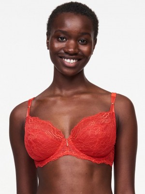 Red Chantelle Waltz Underwire Women Bras | ZUS2433GE