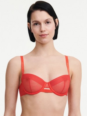 Red Chantelle Xpose Demi Women Bras | SHJ5167OM