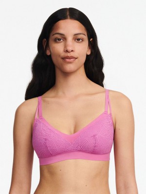 Rose Pink Chantelle SoftStretch Lace Women Bralettes | DGO6275FR