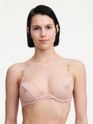 Rose Pink Chantelle Spark Lace Underwire Women Unlined Bra | RDN6764PH