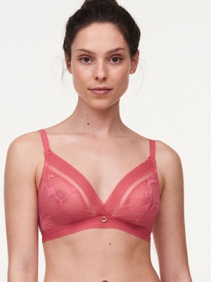 Rose Pink Chantelle True Lace Wireless Women Bras | ATG671JY