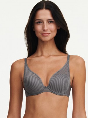 Silver Chantelle Nais Plunge Contour Women Bras | QHB4797UV