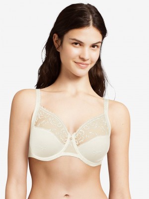 White Chantelle Every Curve Full Coverage Women Unlined Bra | CKF482LU