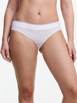 White Chantelle Graphic Allure Lace Women Bikini Bottoms | RVA2378FV