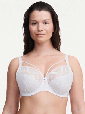 White Chantelle Graphic Support Lace Full Coverage Women Unlined Bra | JOA8843QI