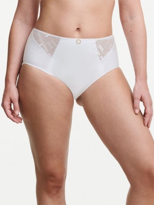 White Chantelle Graphic Support Smoothing Full Women Briefs | UZX7653KC