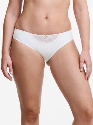 White Chantelle Graphic Support Women Bikini Bottoms | PEJ8291TU