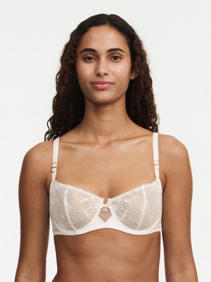 White Chantelle Orchids Demi Women Bras | FLY1849BU