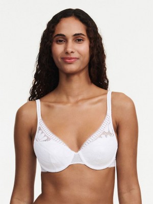 White Chantelle Sofie Lace Lightweight Plunge Women Bras | QNP8011UC