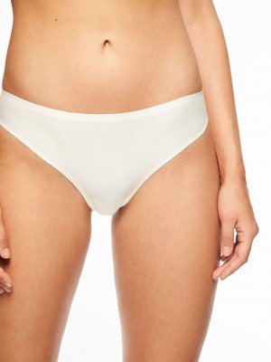 White Chantelle SoftStretch Women Thong Panty | ARL2351VH