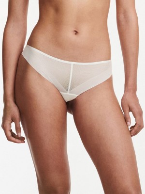 White Chantelle Xpose Women Thong Panty | SHS35BZ