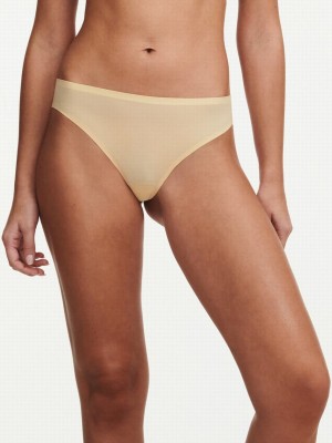 Yellow Chantelle SoftStretch Women Thong Panty | FDU4819XH