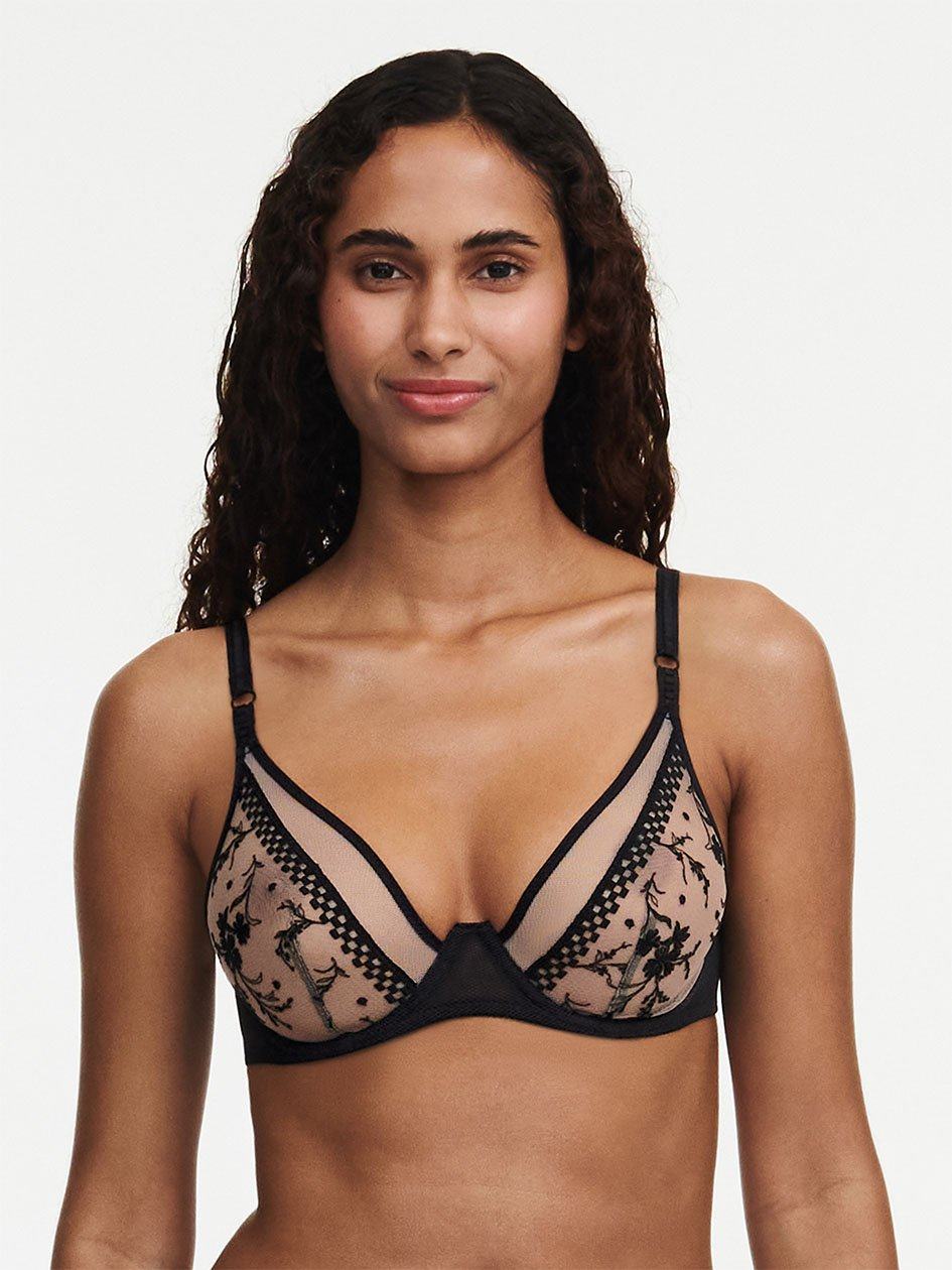 Beige Black Chantelle Suzy Lace Underwire Women Bras | LKU2096EQ