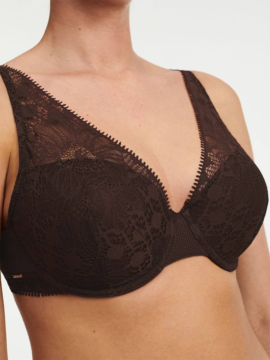 Beige Brown Chantelle Day to Night Lace Lightweight Plunge Women Bras | LUP10029VS