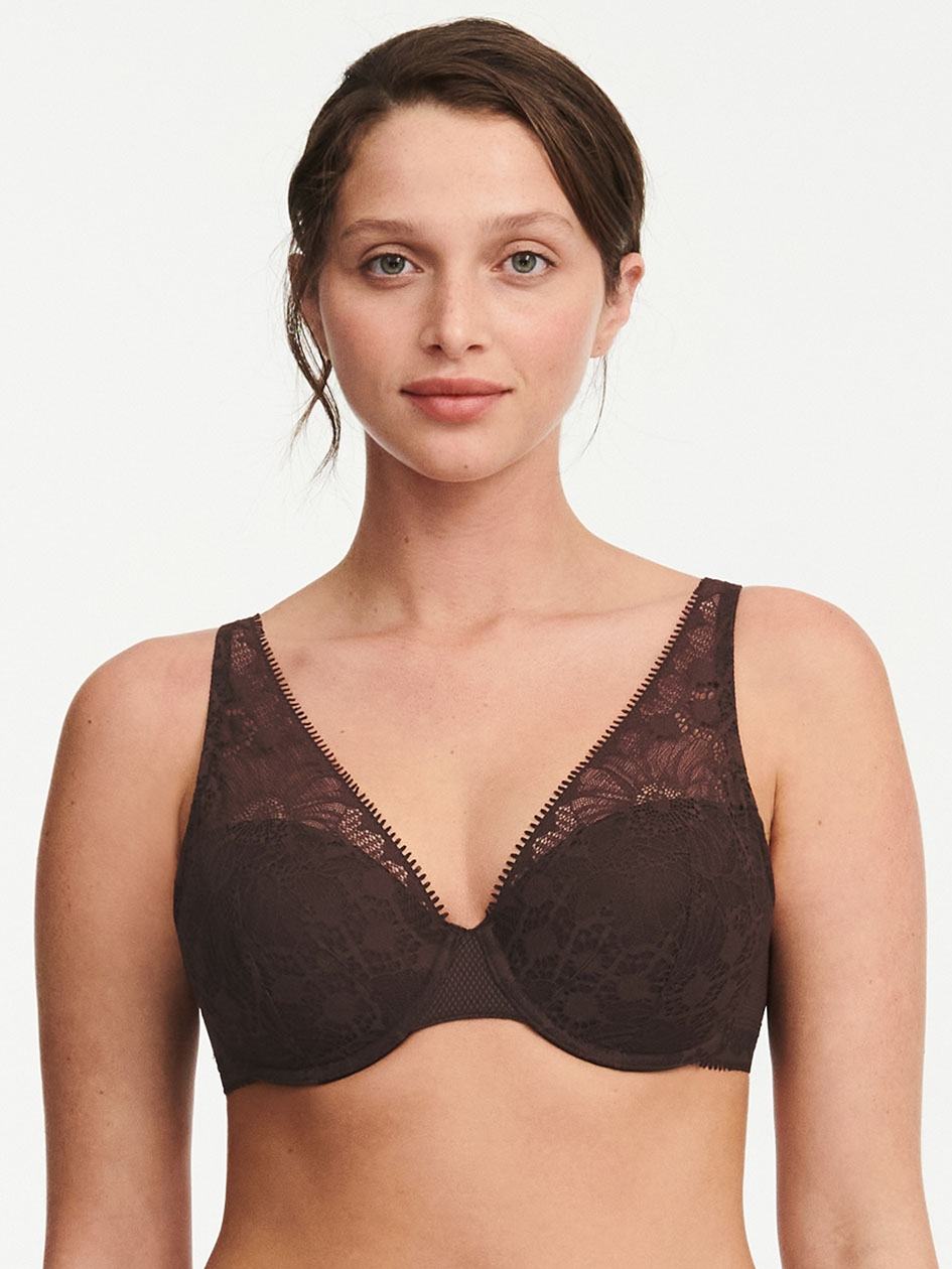 Beige Brown Chantelle Day to Night Lace Lightweight Plunge Women Bras | LUP10029VS