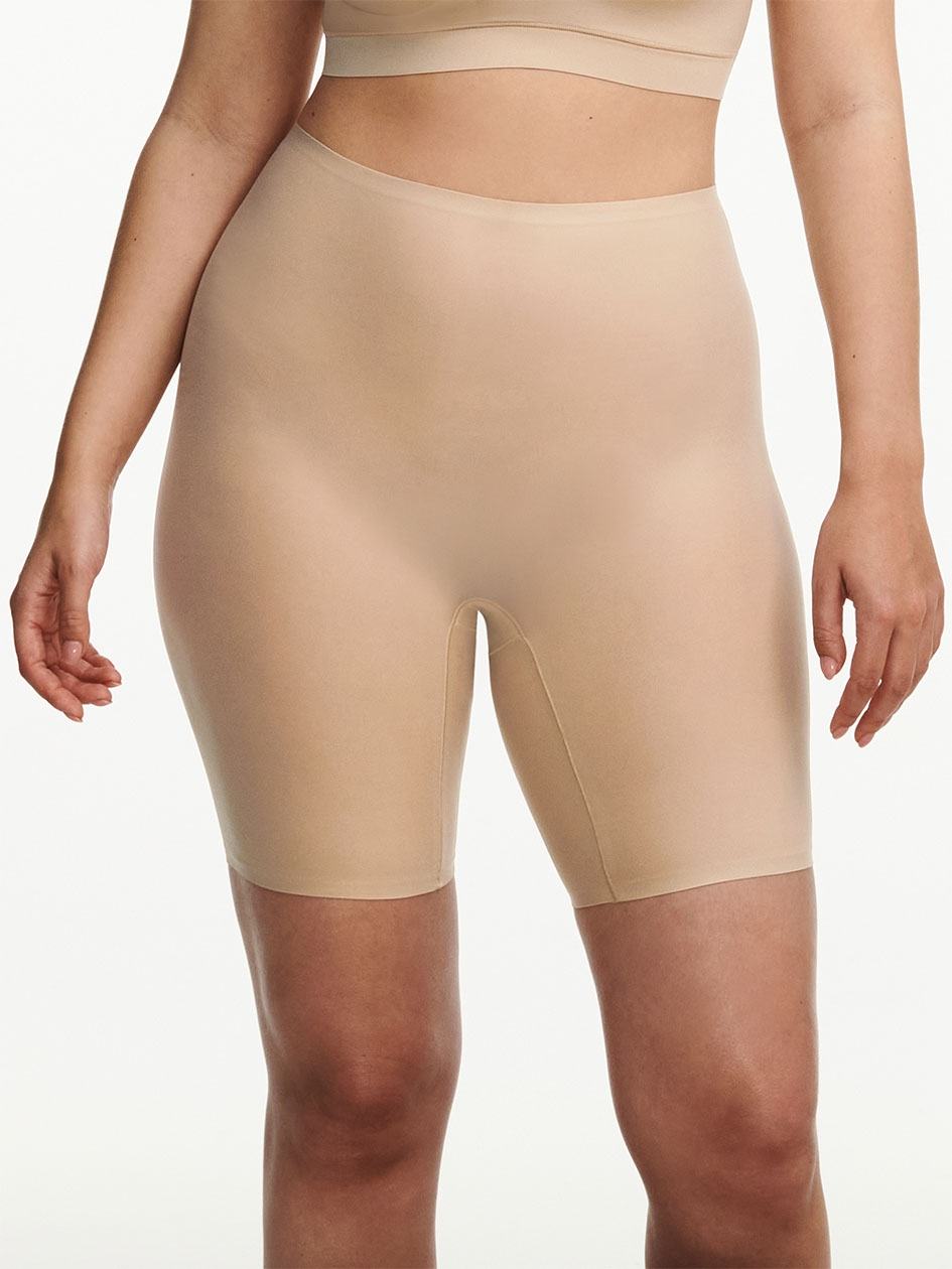 Beige Brown Chantelle SoftStretch High Waist Mid-Thigh Women Shorts | OLX6411RC