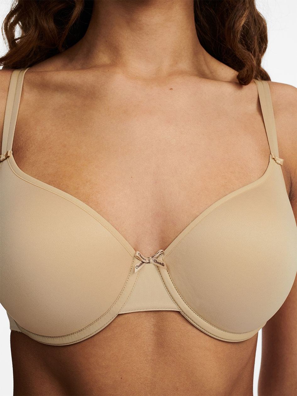 Beige Chantelle Basic Invisible Smooth Support Women T-Shirt Bra | GTB4042KU