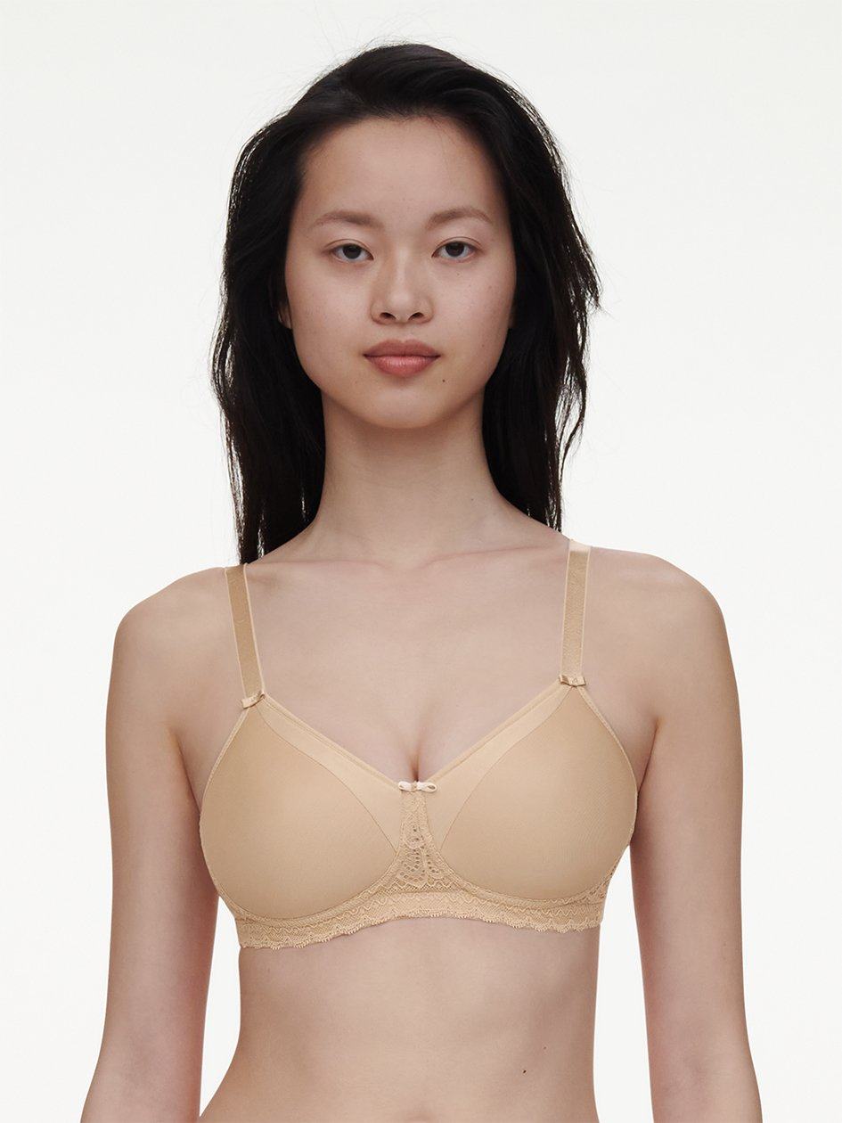 Beige Chantelle Merci Custom Fit Wireless with Pocket Women Bras | XDS6160NU