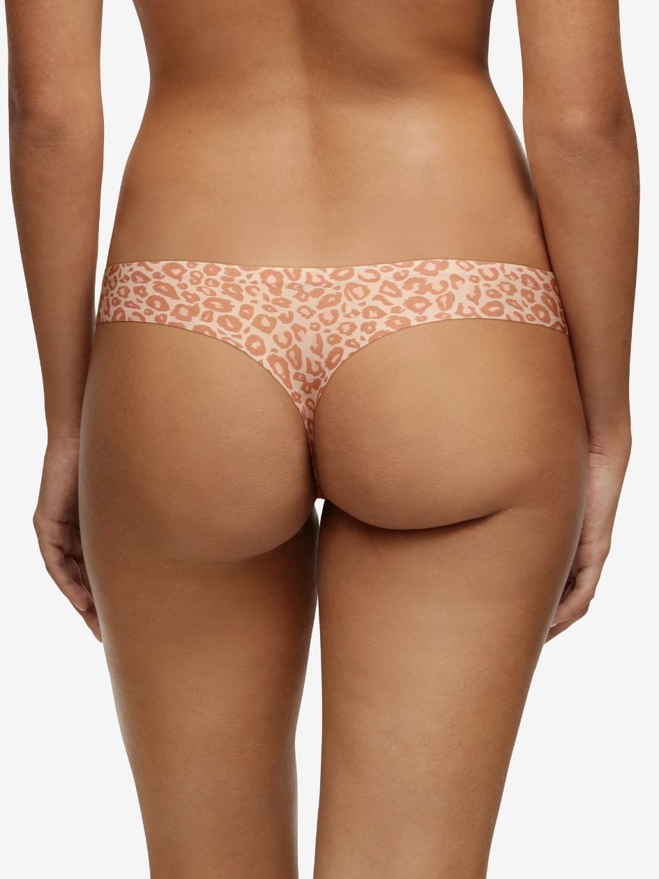 Beige Leopard Chantelle SoftStretch Women Thong Panty | OXQ3572PI