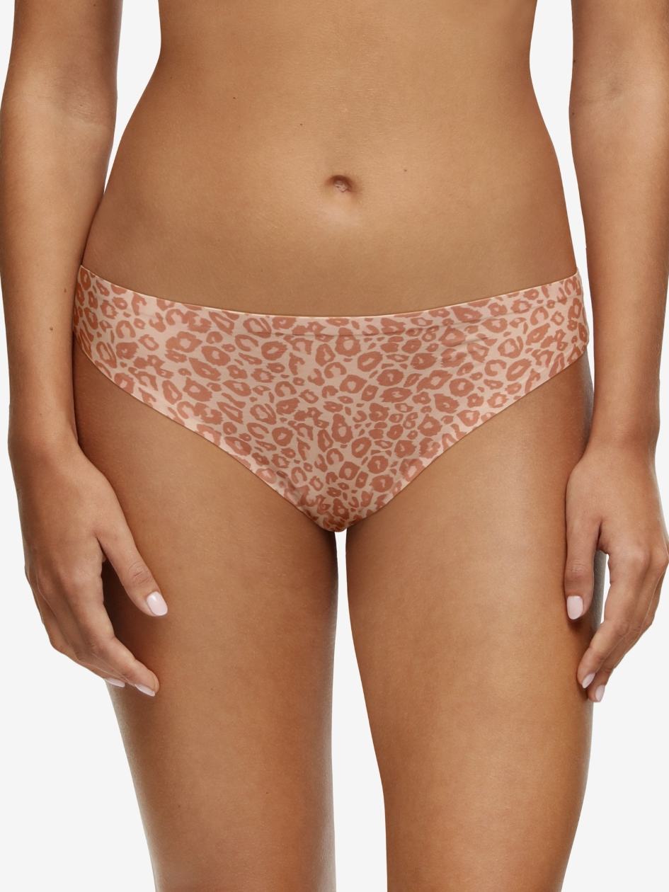 Beige Leopard Chantelle SoftStretch Women Thong Panty | OXQ3572PI