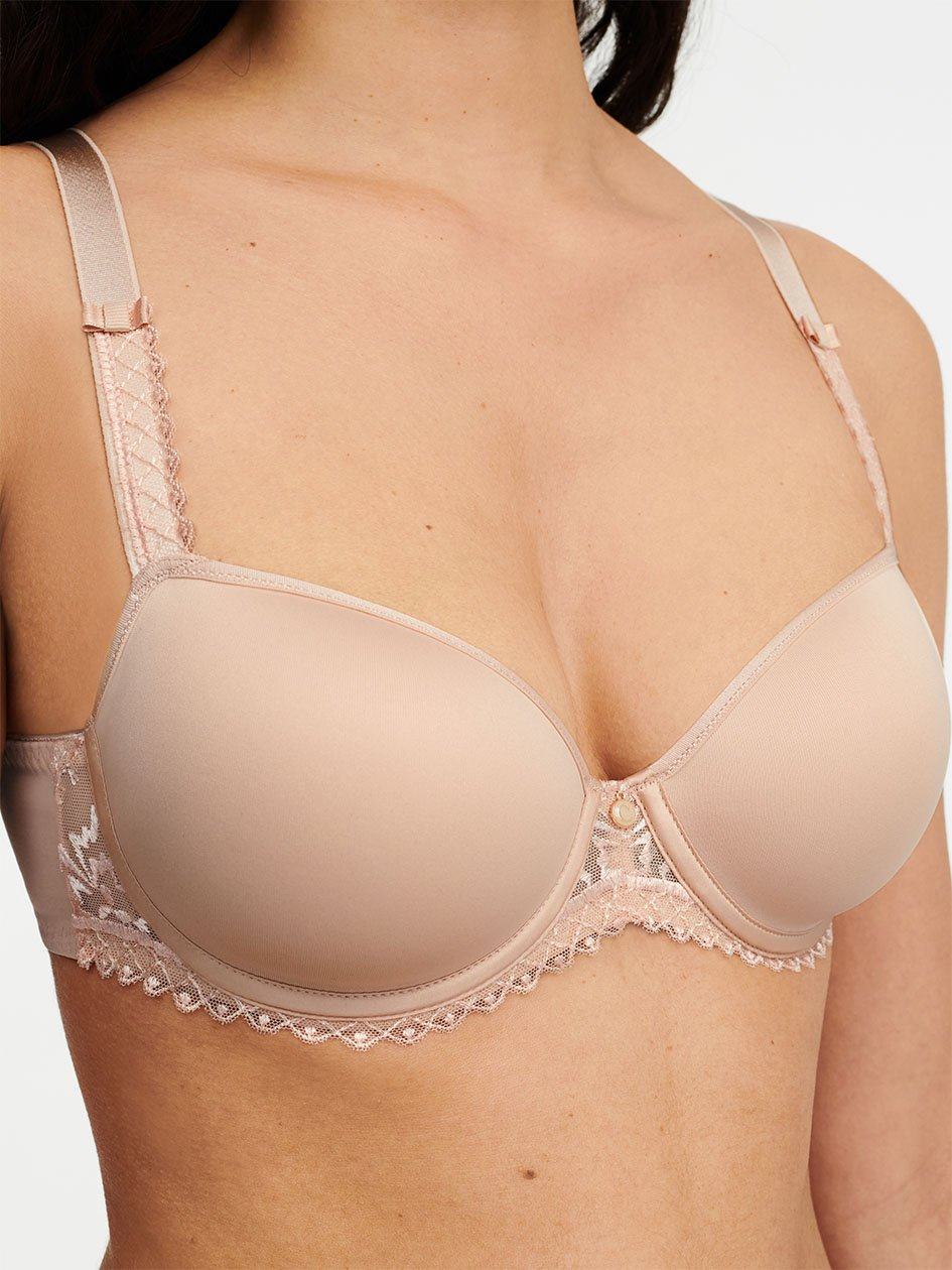 Beige Pink Chantelle Every Curve Demi Memory Foam Women Bras | PGU9867GB