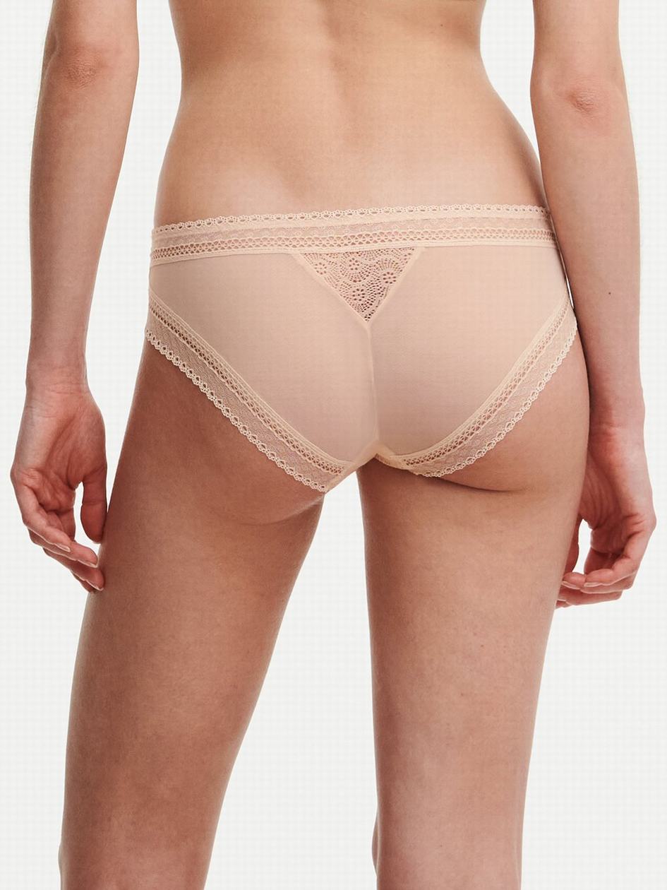 Beige Pink Chantelle Festivite Lace Cheeky Women Bikini Panty | PGP628TB