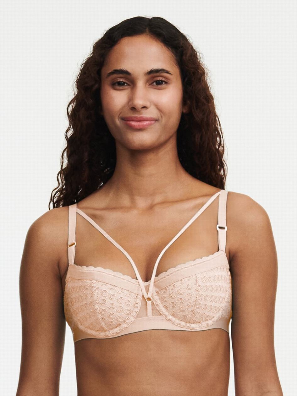 Beige Pink Chantelle Monogram Demi Women Unlined Bra | EBK9194NV