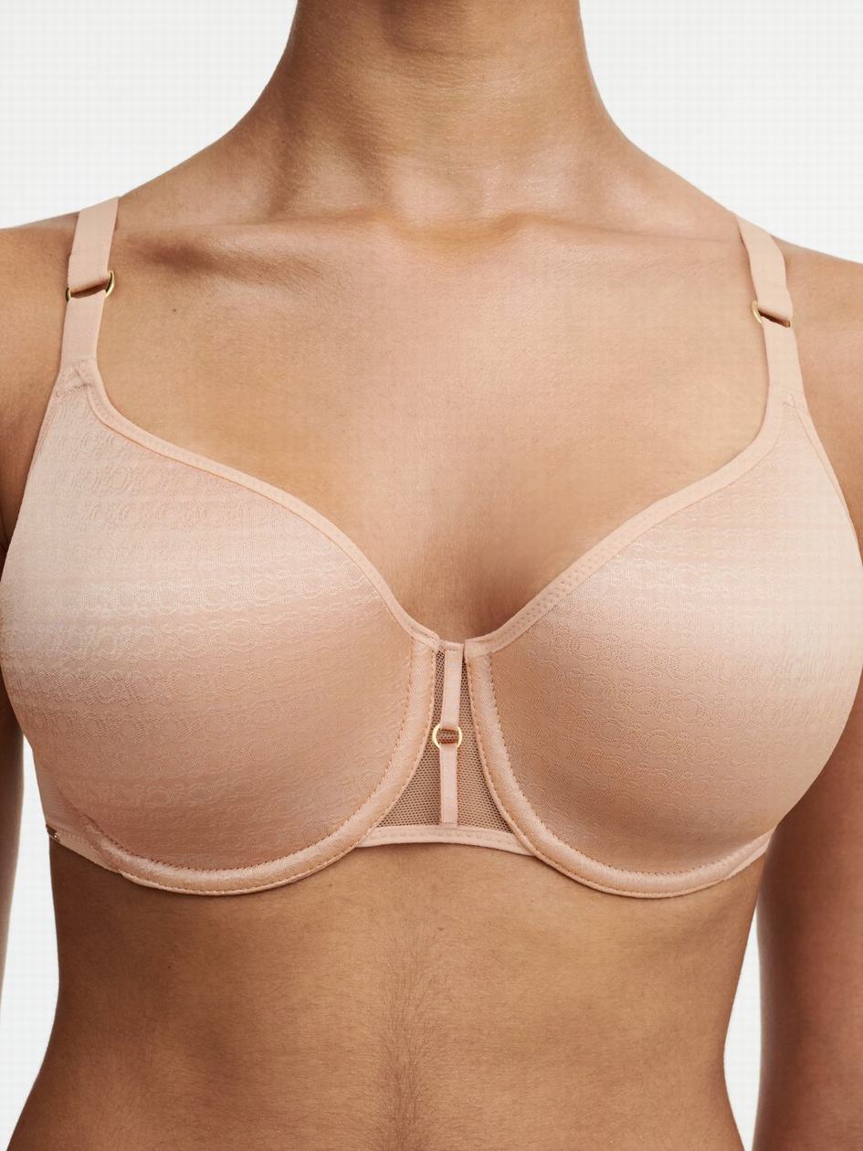 Beige Pink Chantelle Monogram Smooth Lightweight Women T-Shirt Bra | FWY5719LL