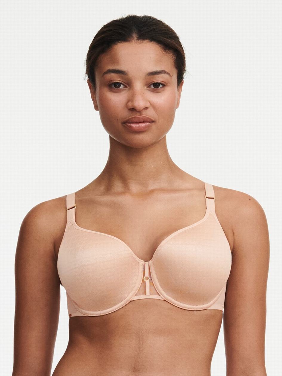 Beige Pink Chantelle Monogram Smooth Lightweight Women T-Shirt Bra | FWY5719LL