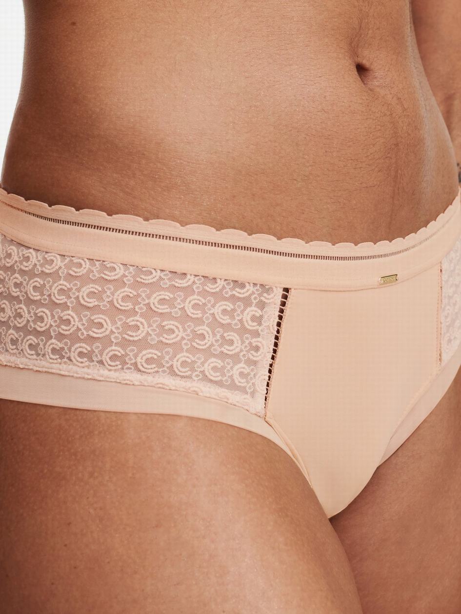 Beige Pink Chantelle Monogram Women Hipster Panty | RRZ4712EX