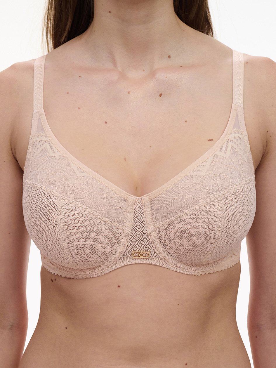 Beige Pink Chantelle Origins Lace Full Coverage Underwire Women Bras | HDH9660NX