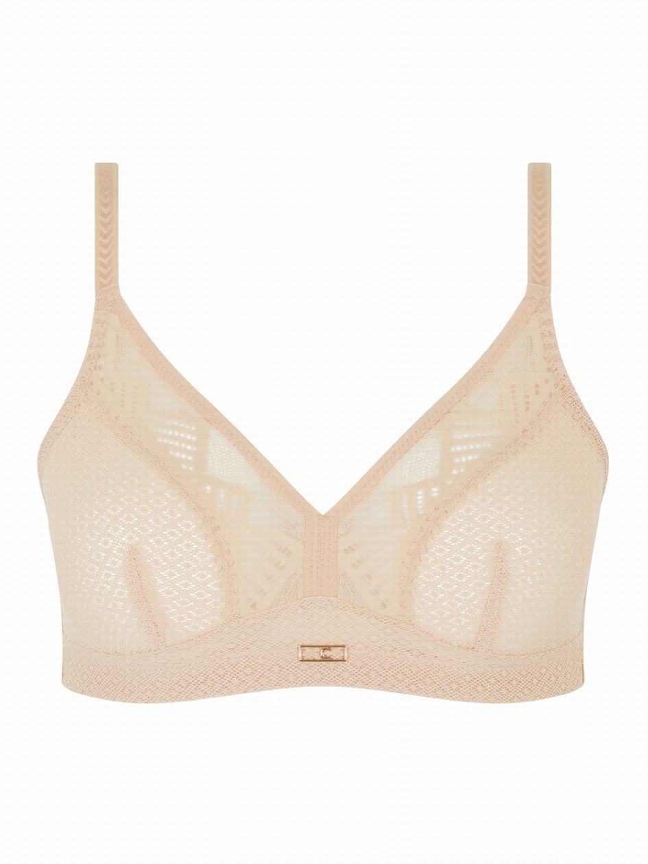 Beige Pink Chantelle Origins Lace Full Support Wireless Women Bras | HXY1989AR