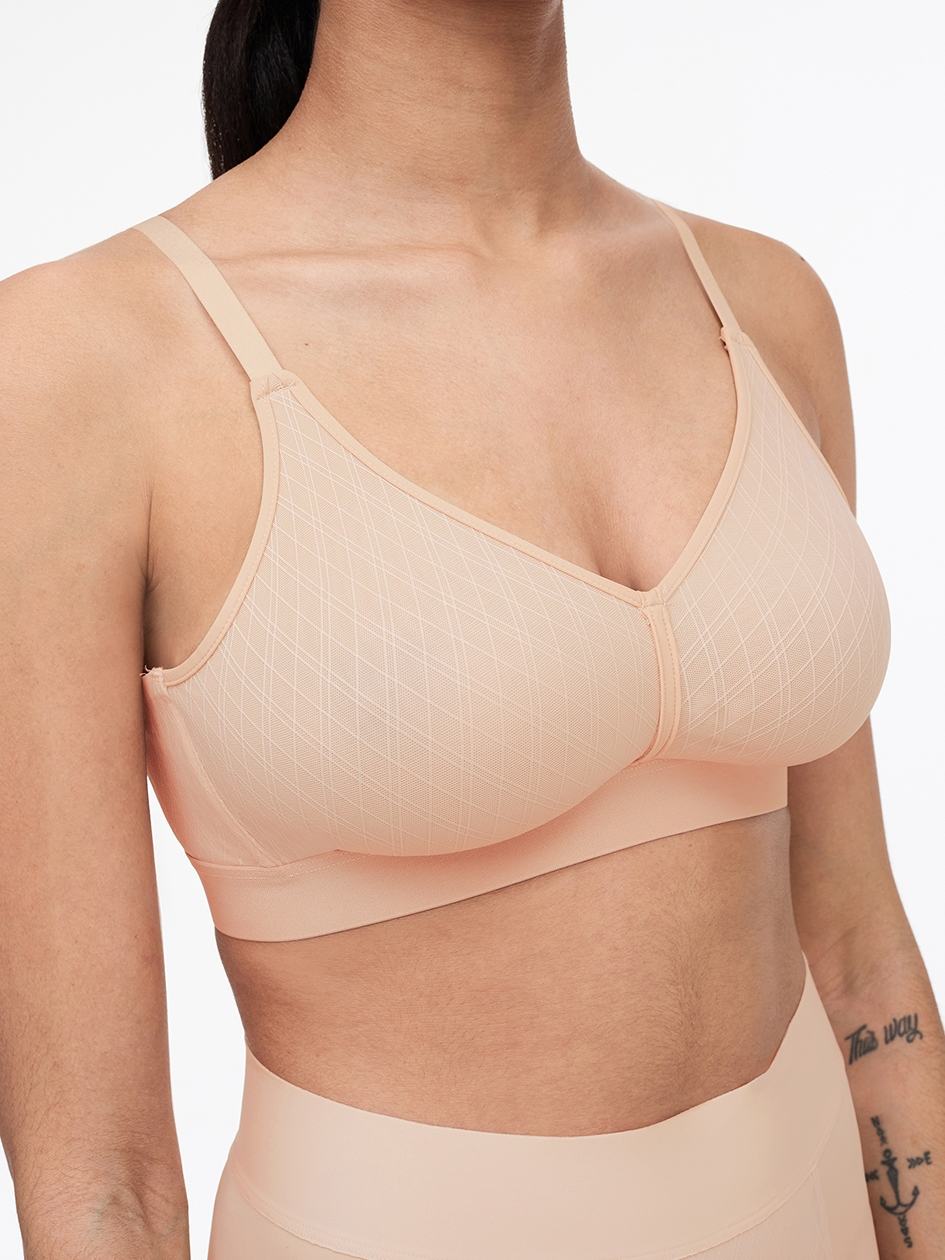 Beige Pink Chantelle Smooth Lines Back Smoothing Wireless Women Bras | ACF6173UV