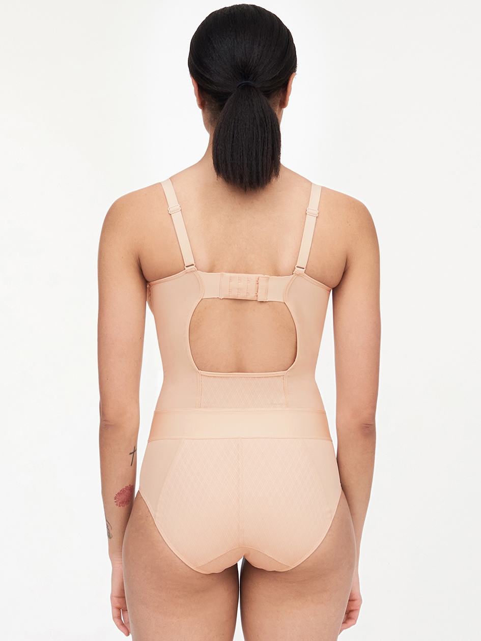 Beige Pink Chantelle Smooth Lines Shaping Women Bodysuit | ECD925SZ