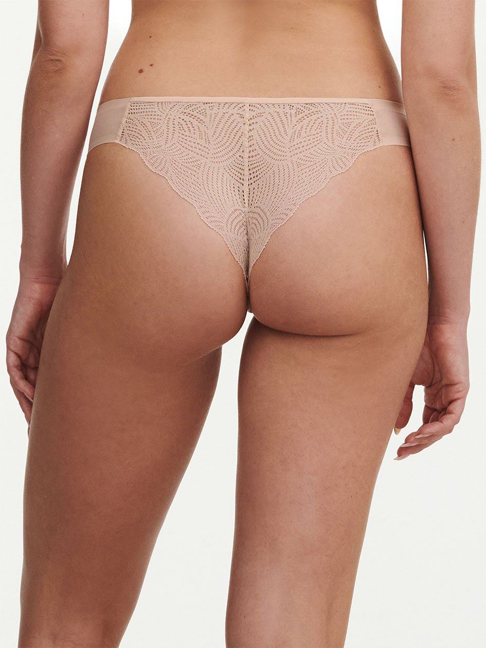 Beige Pink Chantelle SoftStretch Lace Women Thong Panty | AQO4026XW