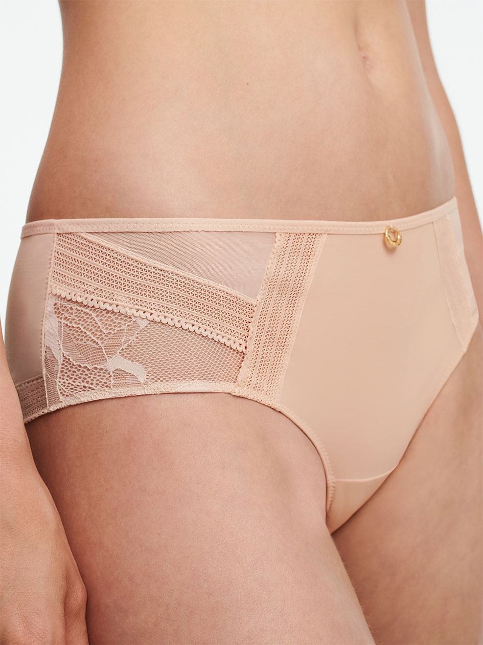 Beige Pink Chantelle True Lace Women Hipster Panty | AKX10043ID