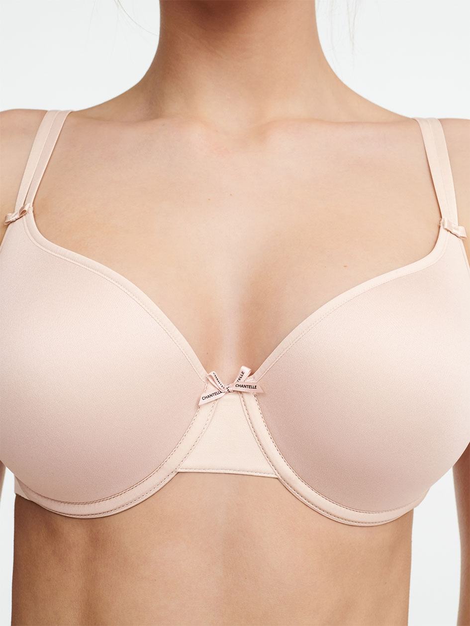 Beige Rose Chantelle Basic Invisible Smooth Support Women T-Shirt Bra | VBY4838OG