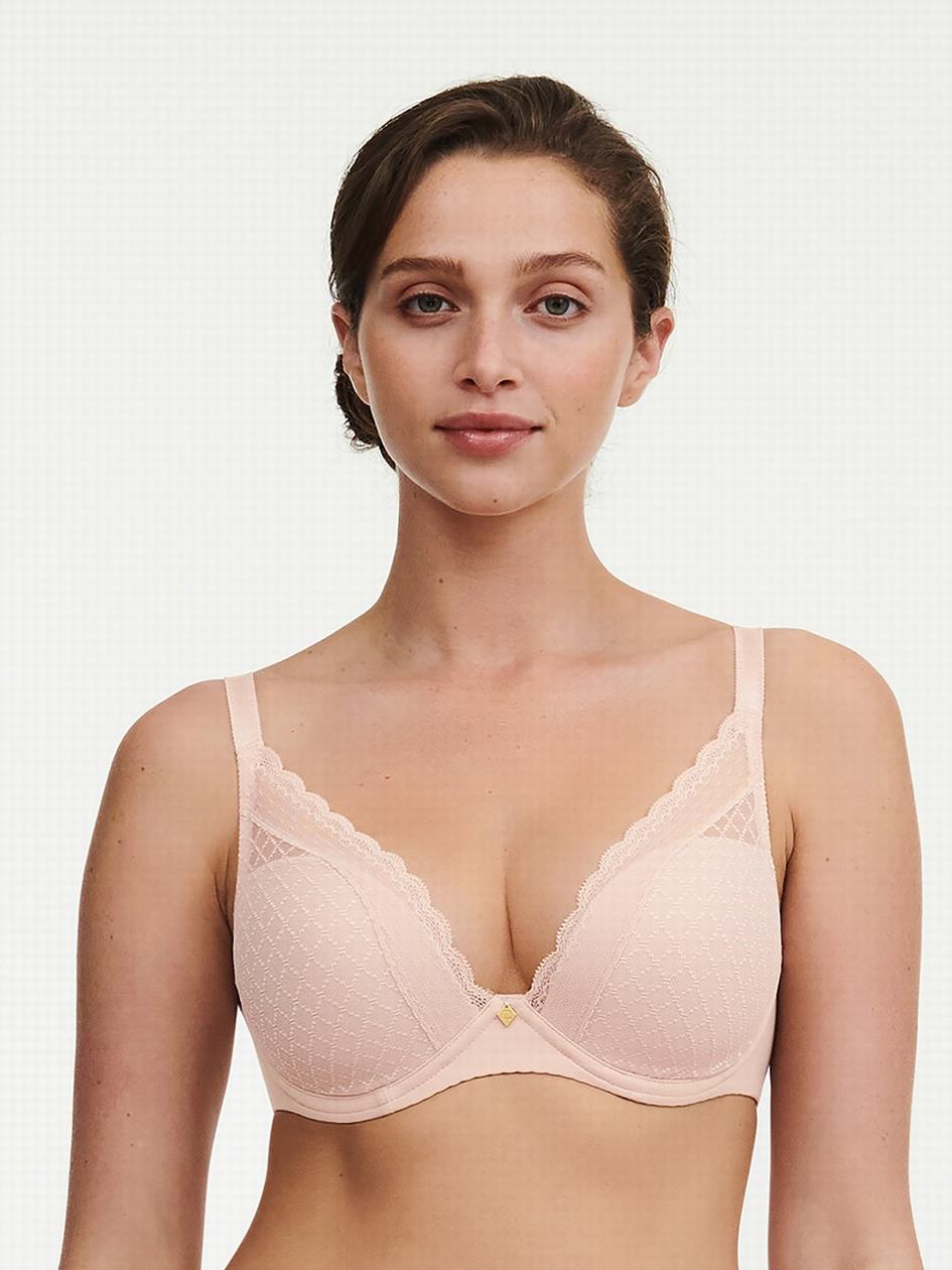 Beige Rose Chantelle Norah Chic Plunge Women T-Shirt Bra | EGO1194QB