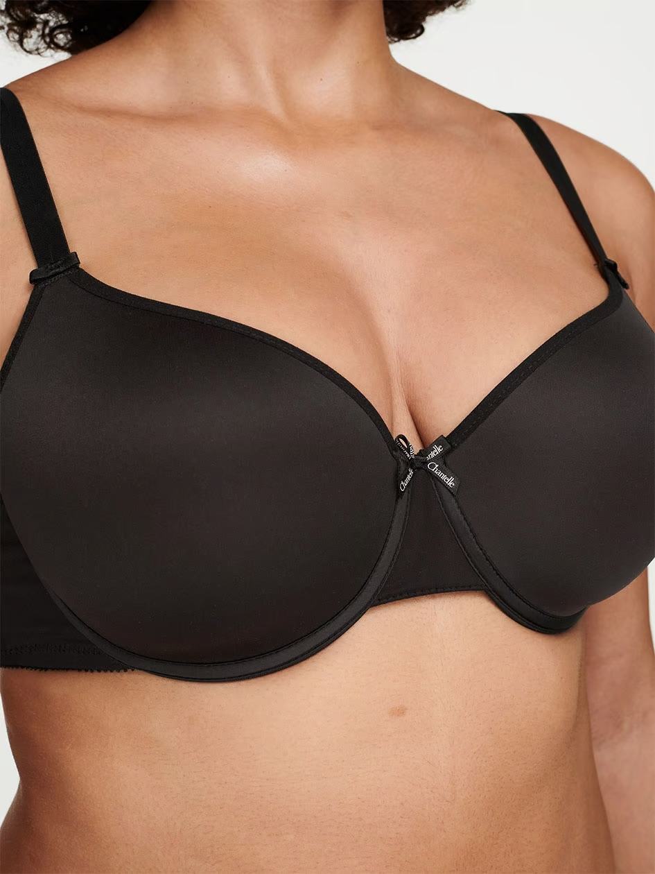 Black Chantelle Basic Invisible Smooth Support Women T-Shirt Bra | LUF3553AT