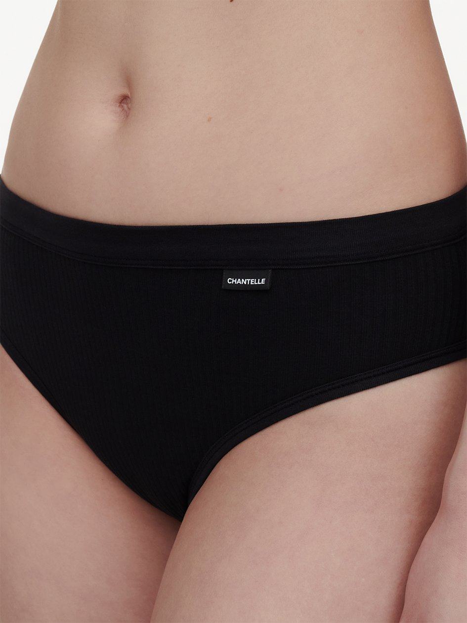 Black Chantelle Cotton Comfort Hi-Cut Women Briefs | UPT707MA