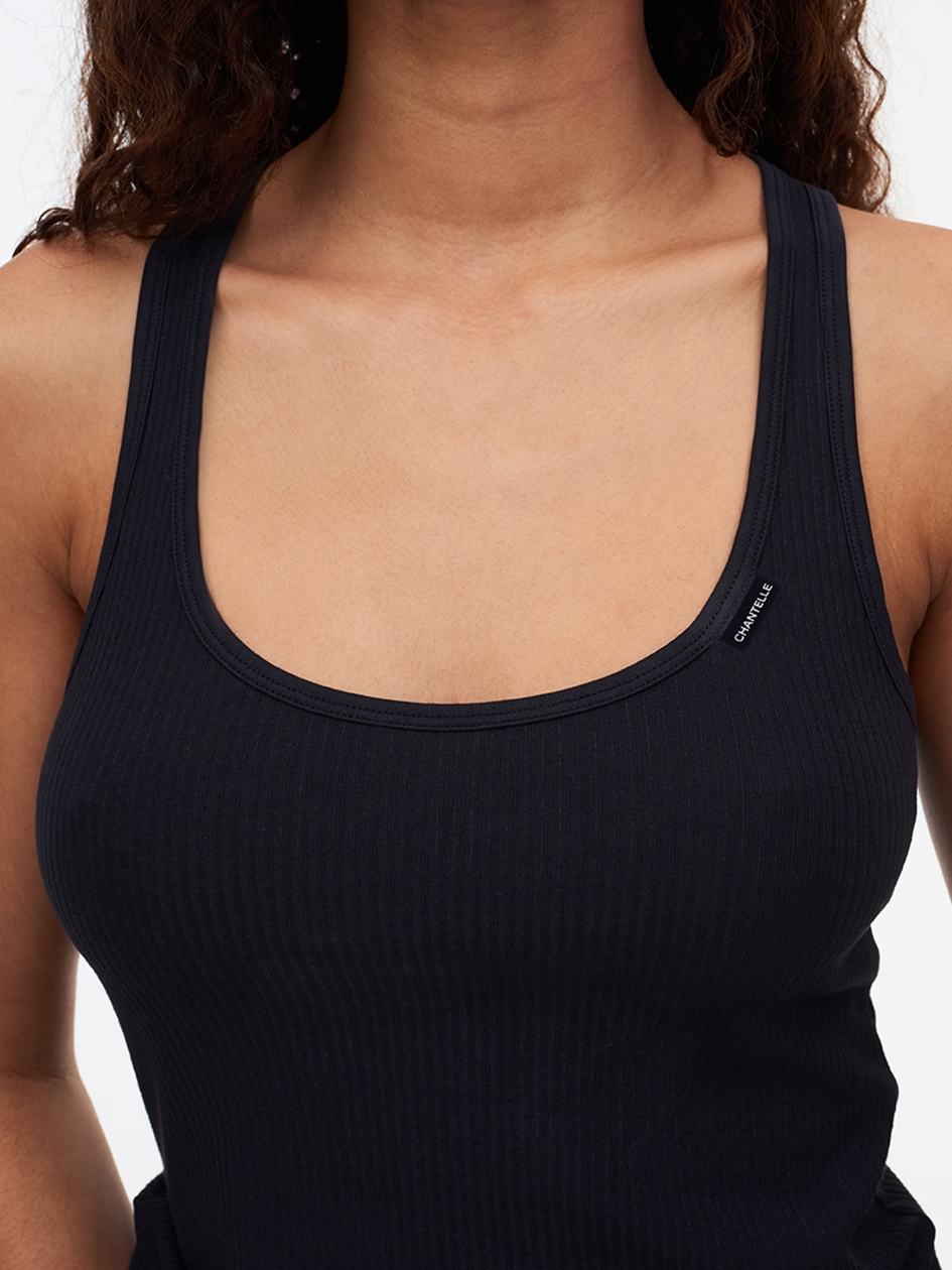 Black Chantelle Cotton Comfort Women Tank Top | FTX7752RY