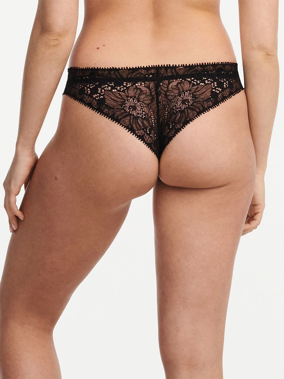 Black Chantelle Day to Night Women Thong Panty | UTG1239XA