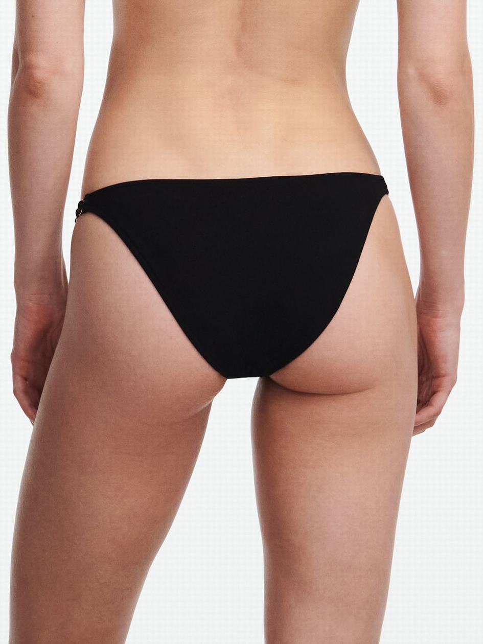 Black Chantelle Emblem Swim Women Bikini Bottoms | RBJ6927XH