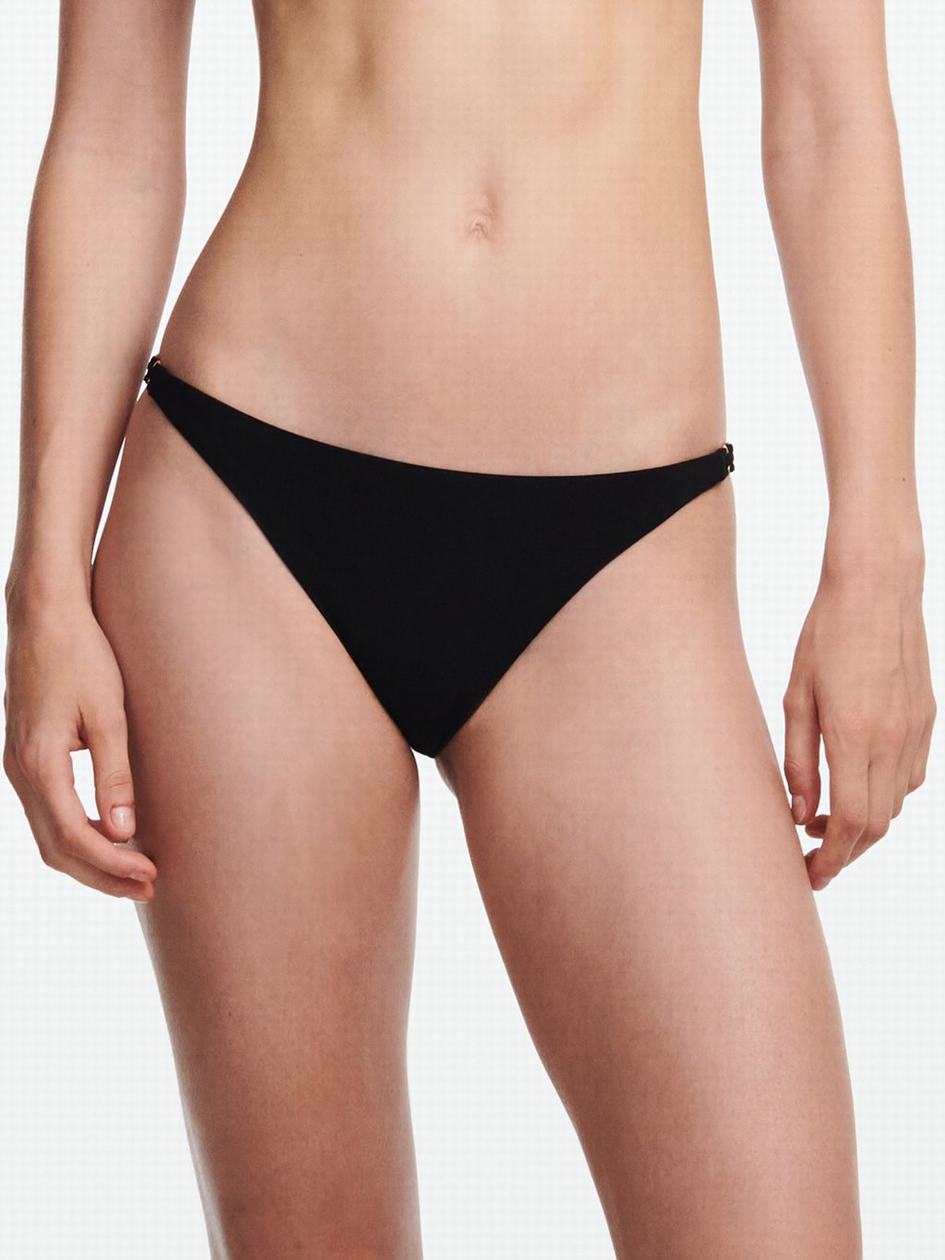 Black Chantelle Emblem Swim Women Bikini Bottoms | RBJ6927XH