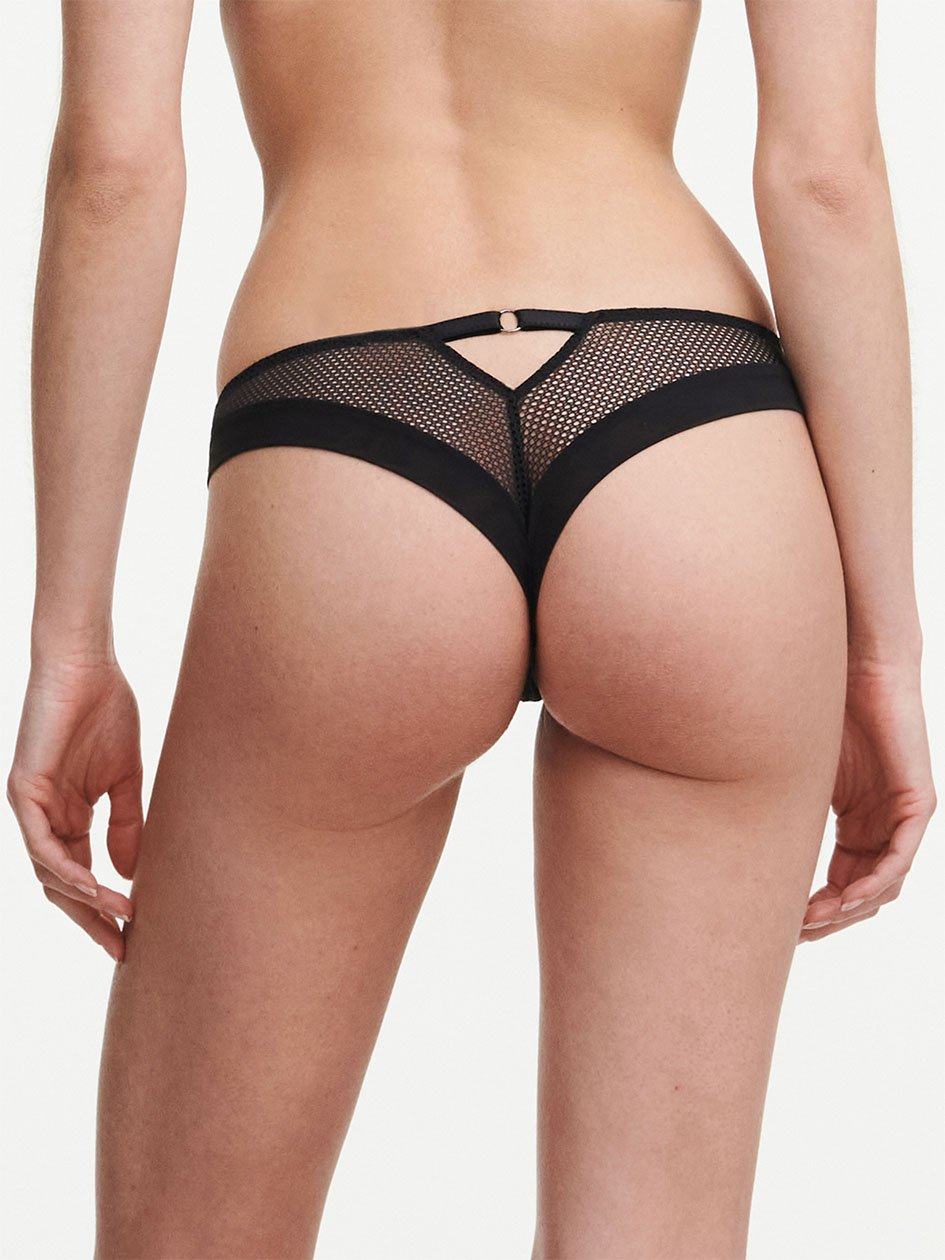 Black Chantelle Fleurs Signature Women Thong Panty | LTY9236TF