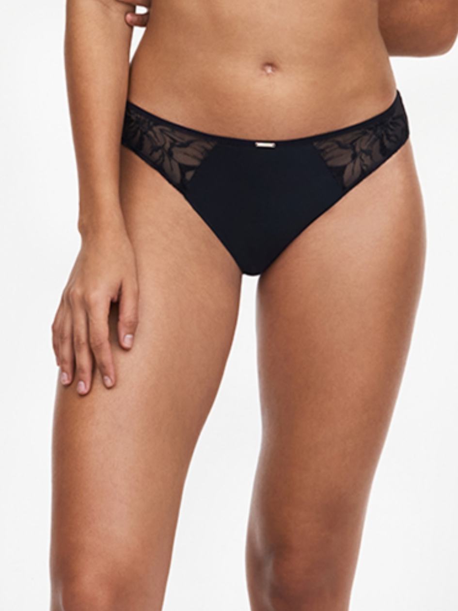 Black Chantelle Fleurs Women Bikini Bottoms | BXX2469KD